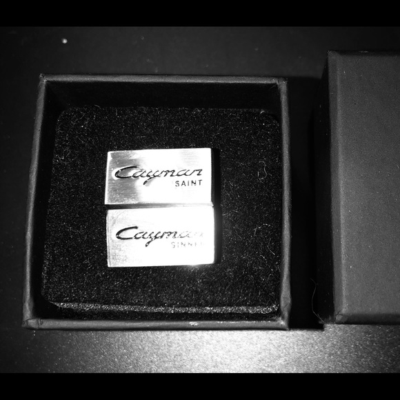 Cayman Saint Sinner Stainless Steel Cuff Links Cayman Cuff Links Vintage Cuff Links Cayman Stainless Steel Cufflinks